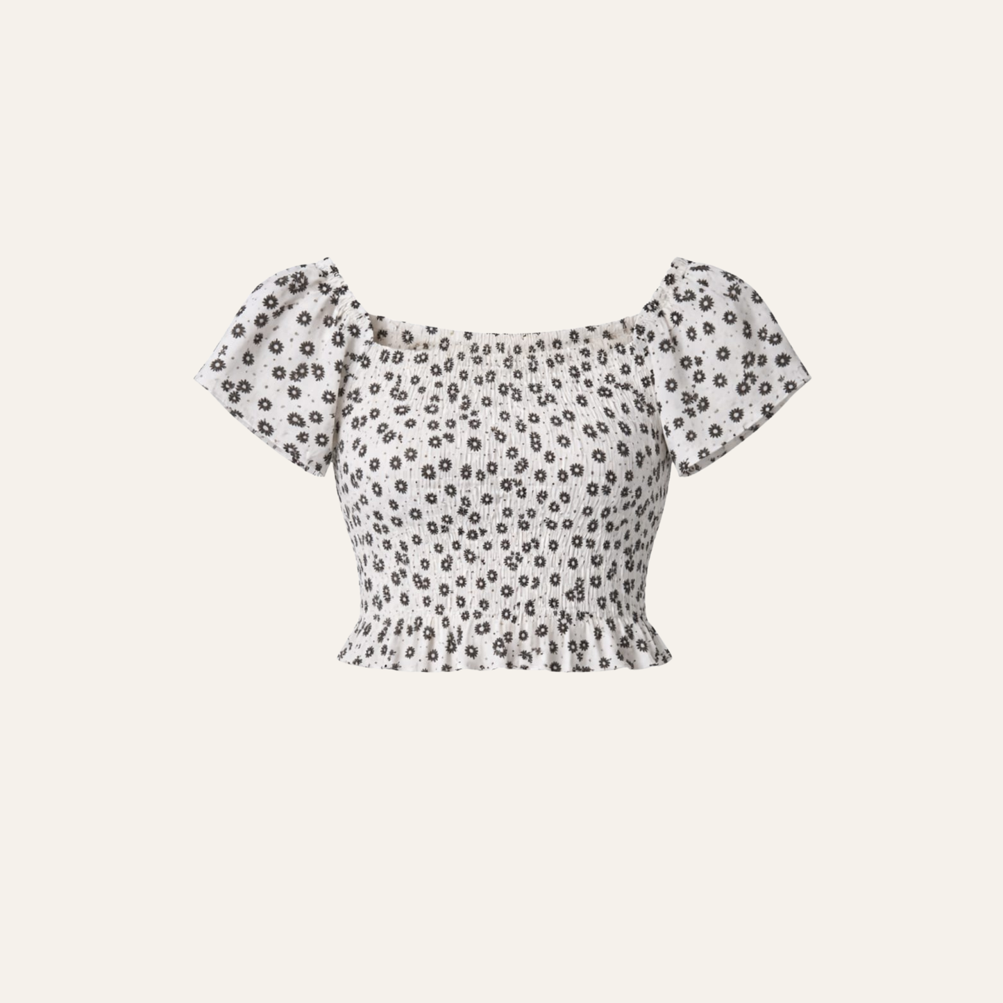 Floral Off-Shoulder Smocked Top | Curated Pre-Owned (XL)