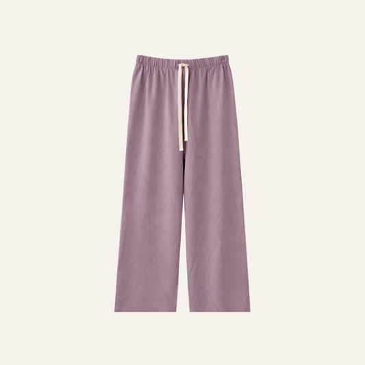 Lavender Wide-Leg Lounge Pants | Curated Pre-Owned (Free size)