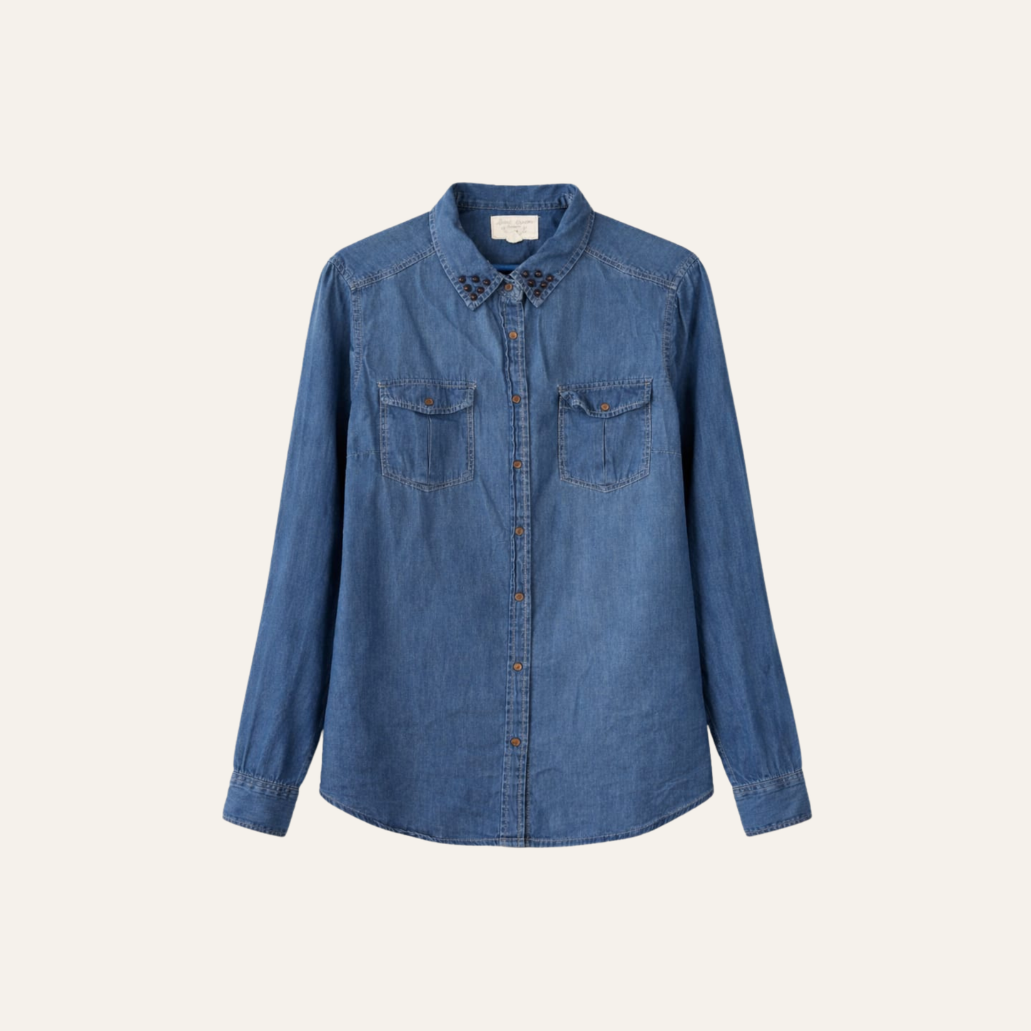 Pull&Bear Women’s Denim Long Sleeve Shirt-Pre owned (Medium)