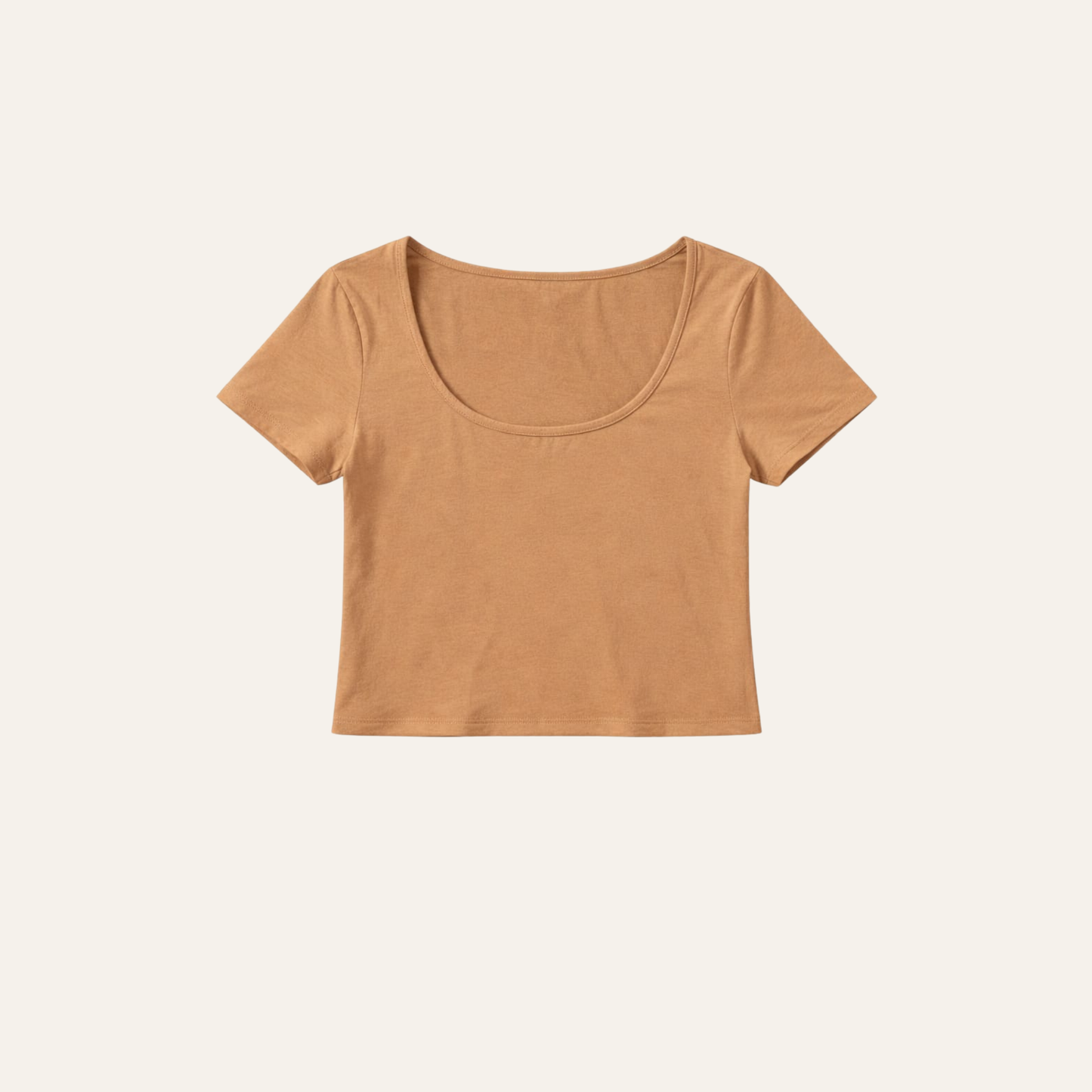Beige Scoop Neck Crop Top | Curated Pre-Owned (Medium)