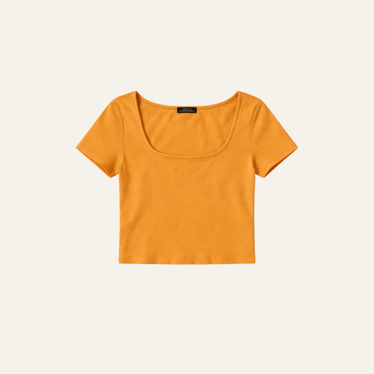 Basic Scoop Neck Crop Top | Curated Pre-Owned ( XL )